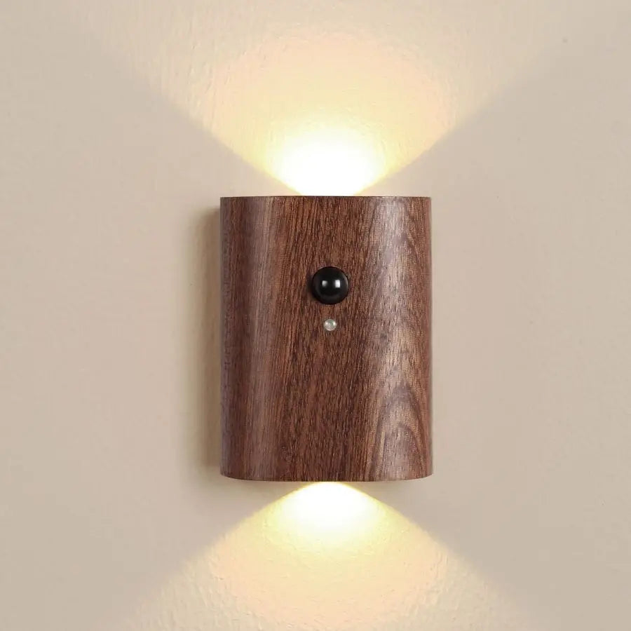Odin Motion Sensor Battery Operated Wall Sconce - Dark Wood