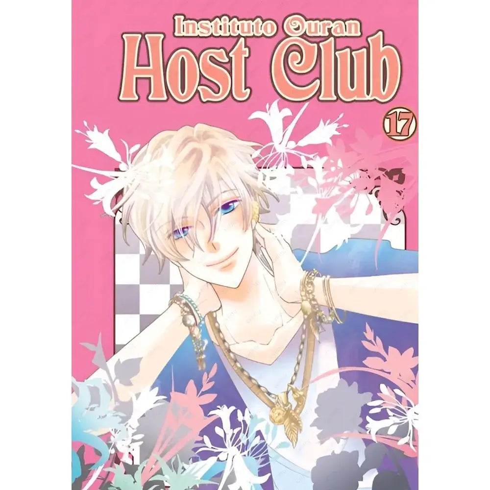 Decorbites ouran high school host club pink poster featuring a blonde anime character with blue eyes and gold chains
