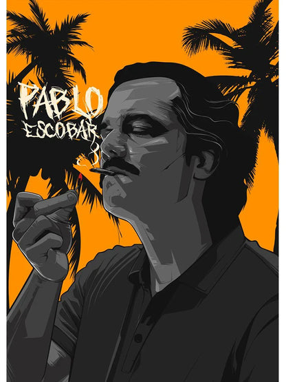 Pablo Escobar Drug Lord Canvas Wall Art - E / 30x40cm No Frame - Posters