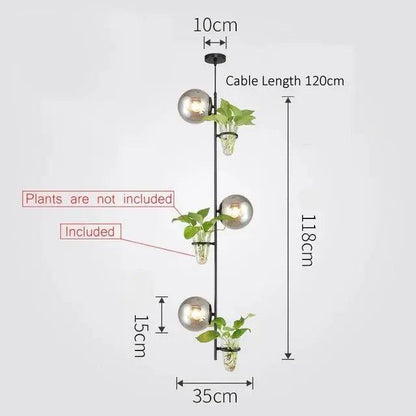 Pendant Planter Light - 3 Head Black / Gray / Cold White