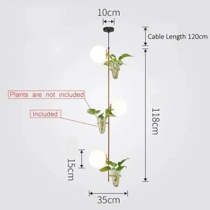 Pendant Planter Light - 3 Head Gold / White / Cold White