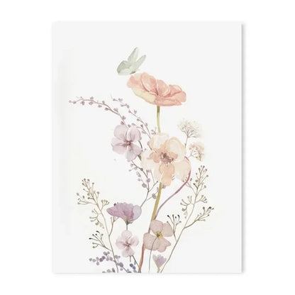 DecorBites personalized pink floral nursery wall art featuring delicate pink floral canvas with lavender and cream blossoms
