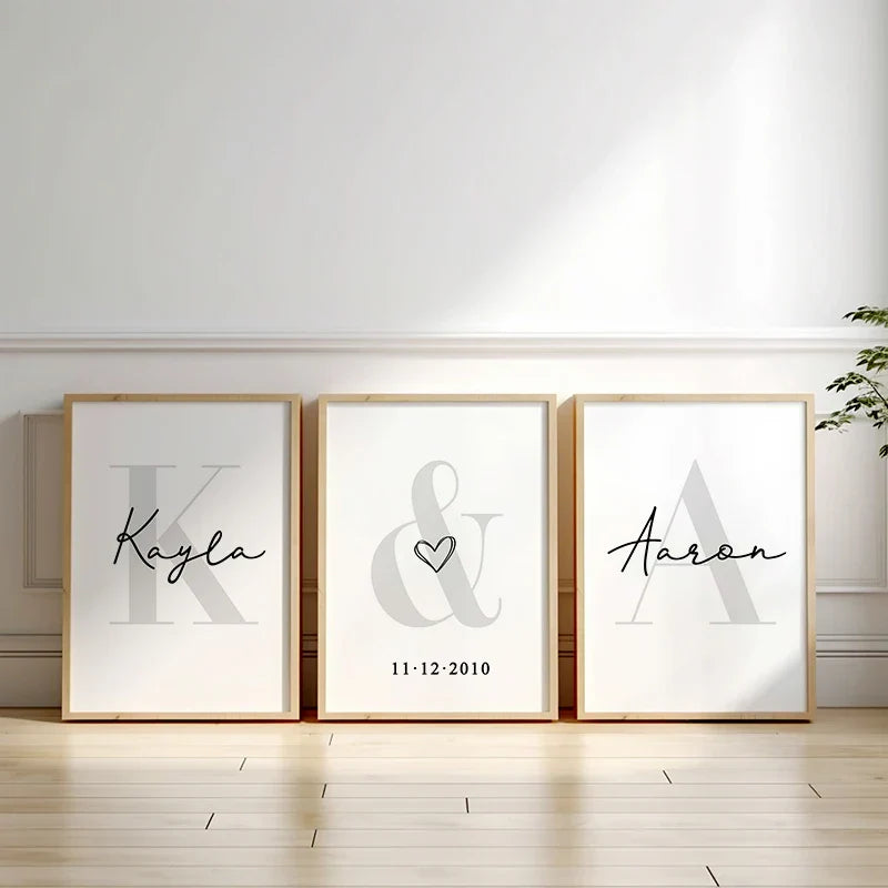 Personalized Set of 3 Custom Name Wall Art - Posters