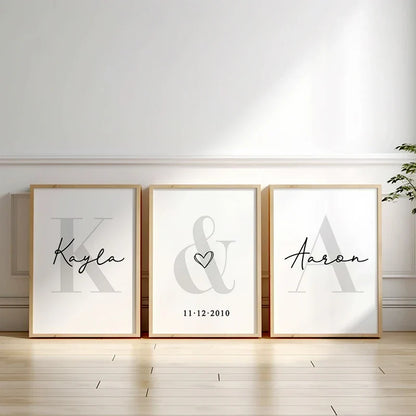 Personalized Set of 3 Custom Name Wall Art - Posters