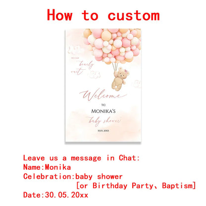 Personalized Teddy Bear Baby Shower Welcome Sign - Posters