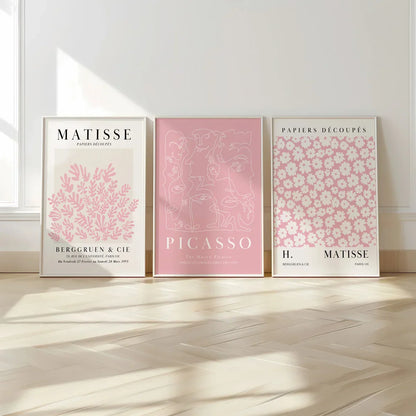 Pink Abstract Sage Wall Art Set - Posters