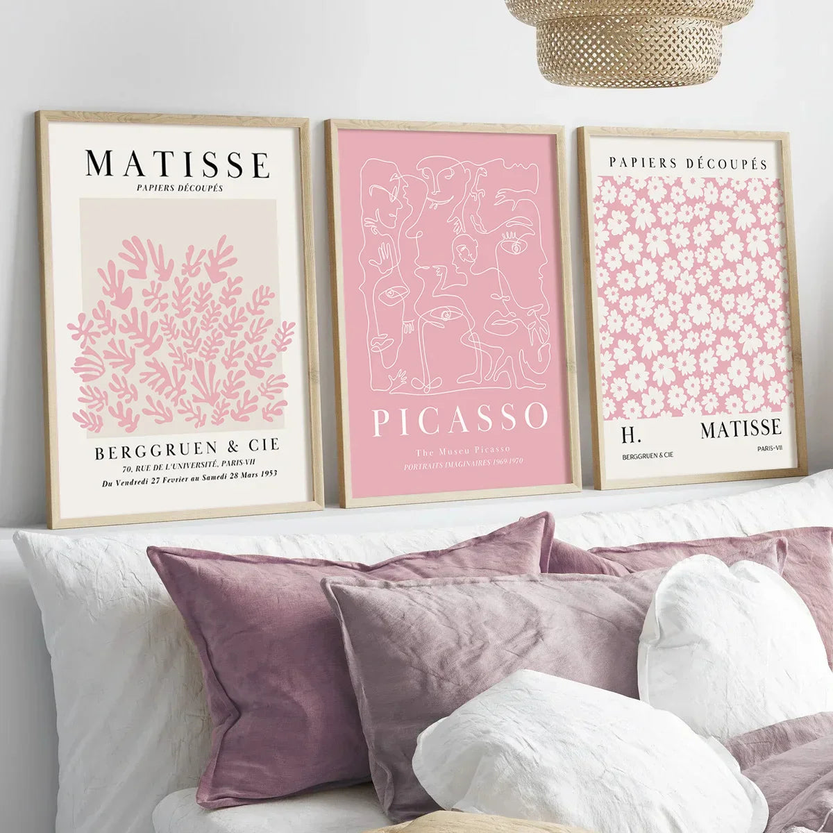 Pink Abstract Sage Wall Art Set - Posters