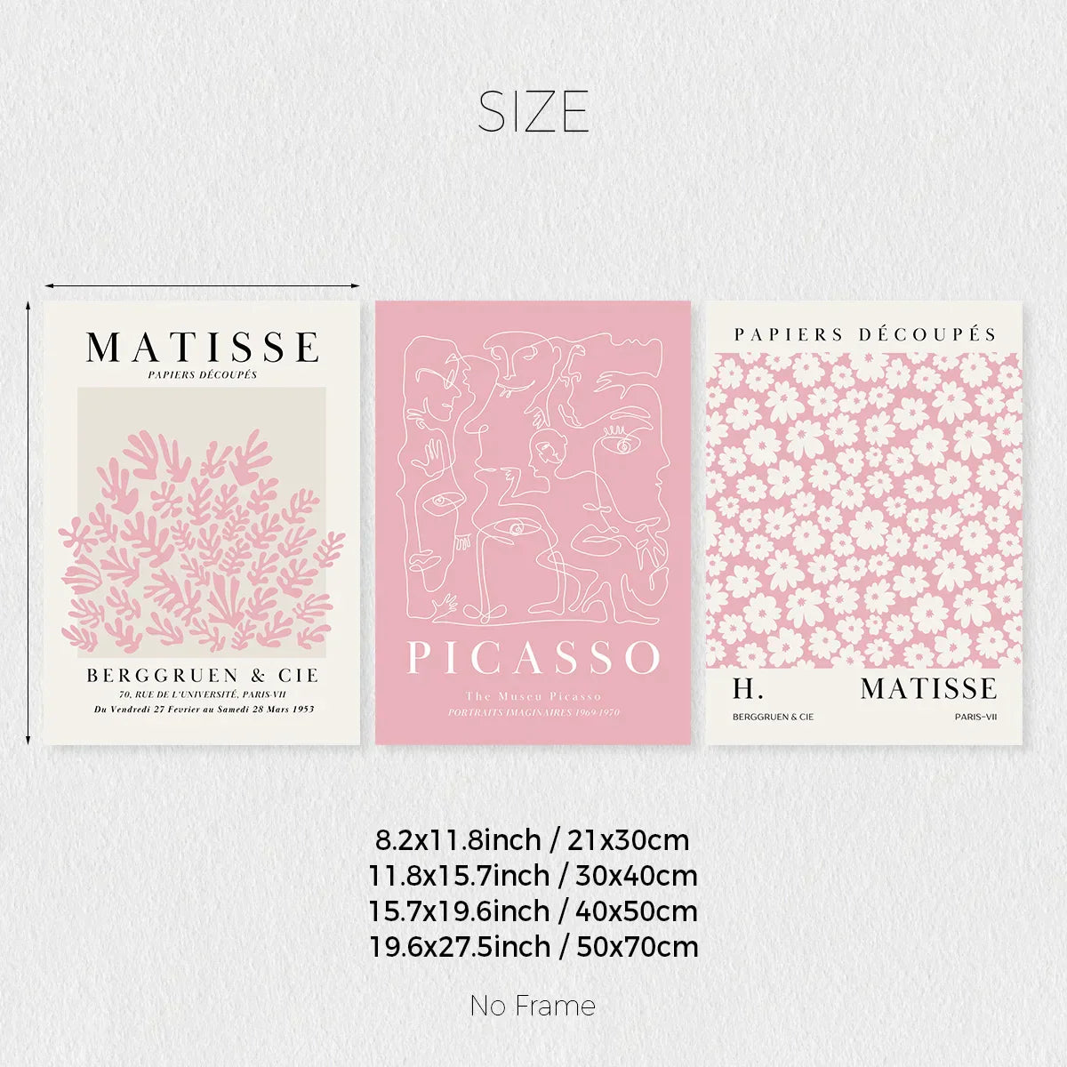 Pink Abstract Sage Wall Art Set - Pink / 21x30cm No Frame - Posters