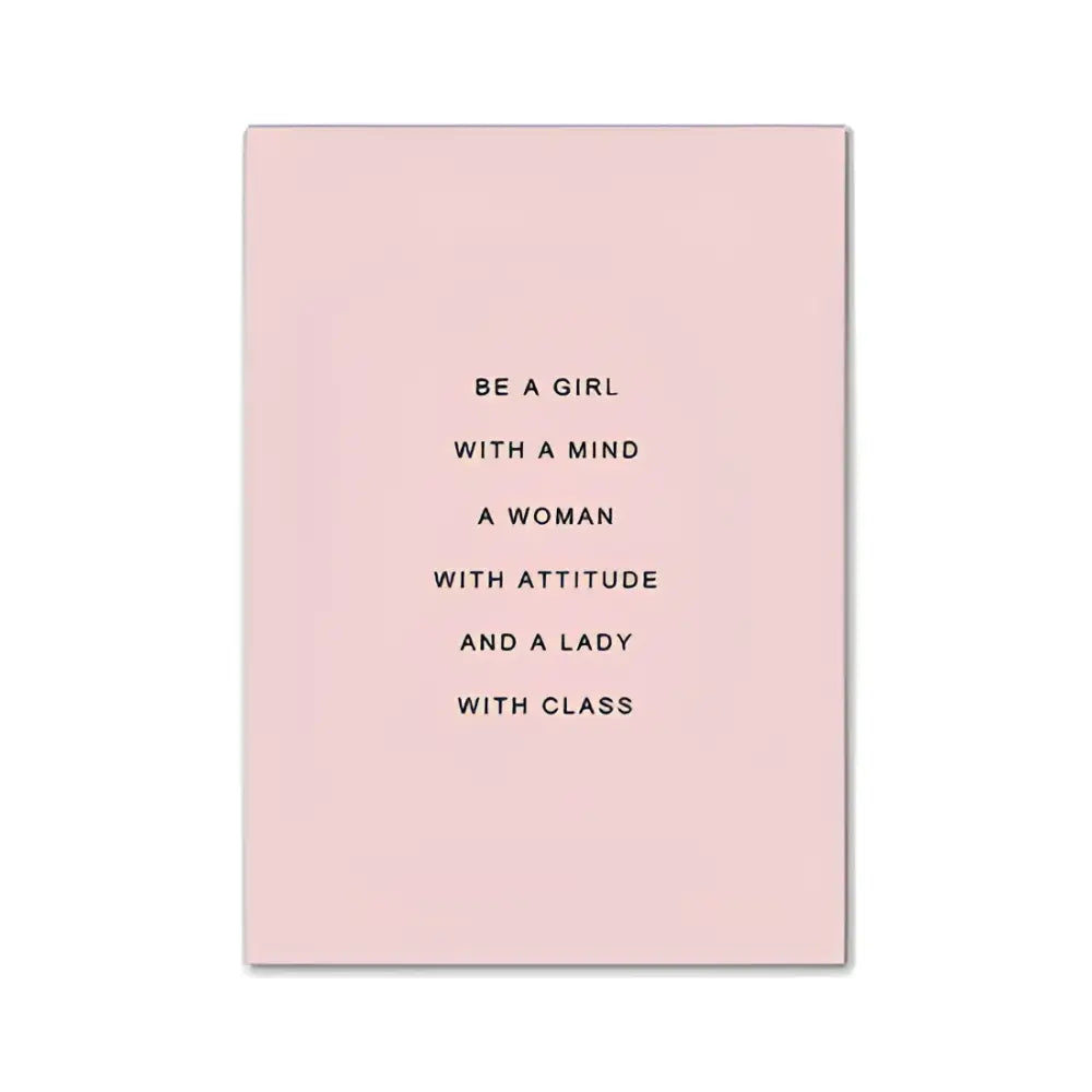 Pink aesthetic modern wall art featuring black motivational text for girl’s bedroom by decorbites