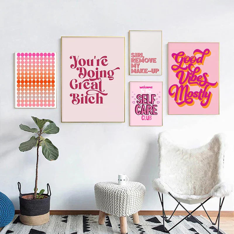 Pink Makeup Funny Quote Art Poster - Posters
