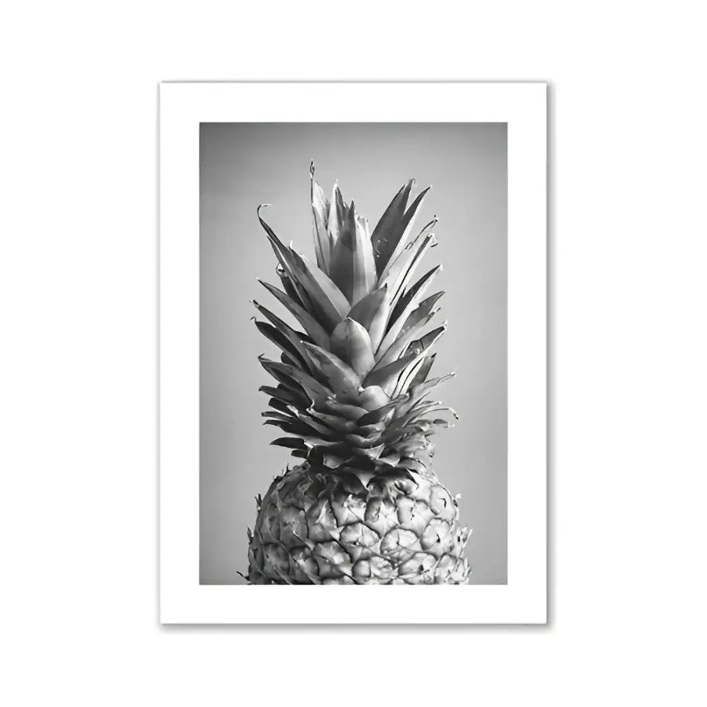 Black and white framed print of textured pineapple wall art from DecorBites™ pink minimalist wall art for girls room