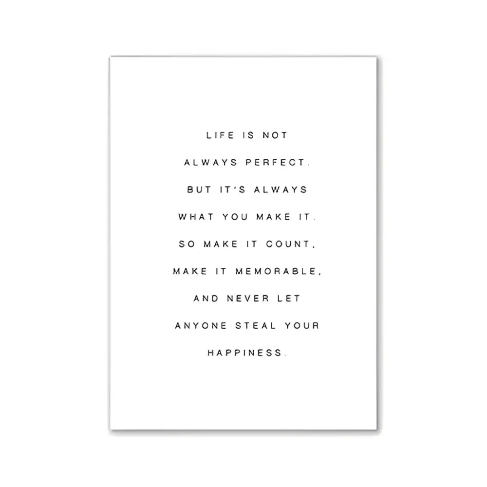 White rectangular art print with black minimalist typography featuring an inspirational quote for girls room wall art