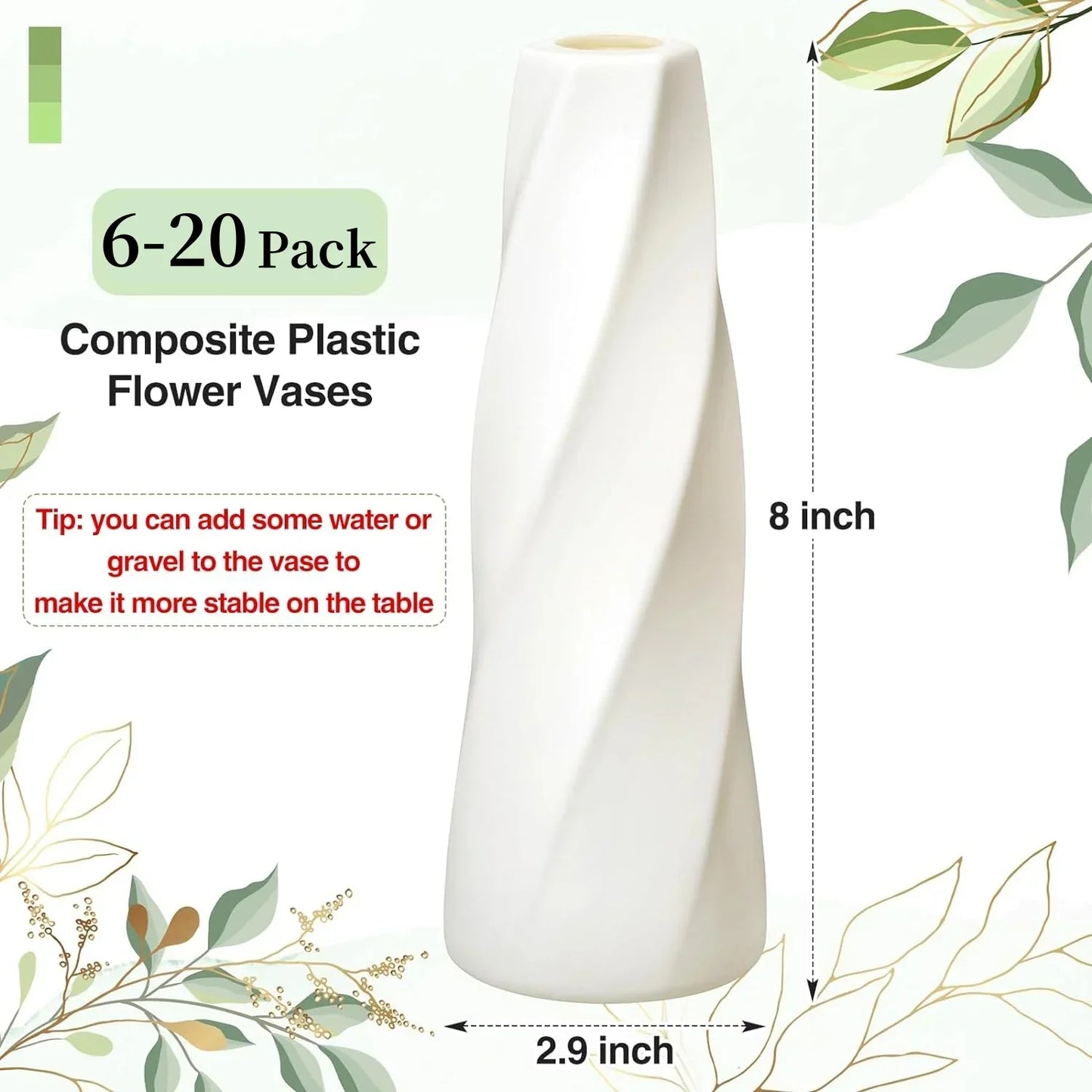 Plastic Retro Flower Vases 6-20 Pack - Vase