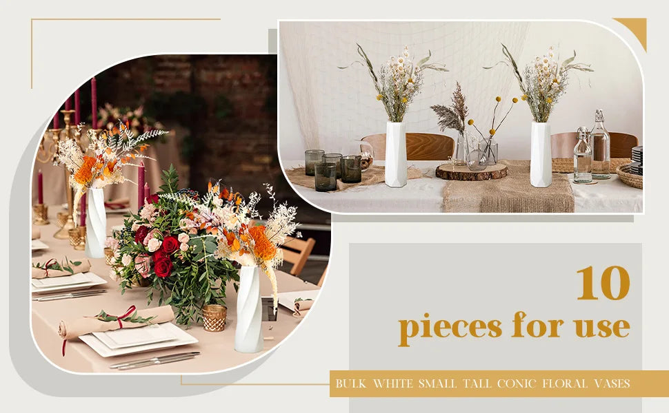 DecorBites™ Plastic Retro Flower Vases 6-20 Pack