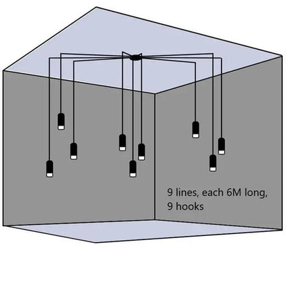 Plug-In Hanging Lights - 9 Pendants (6m)