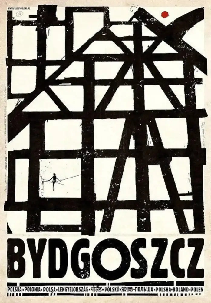 Black and white abstract geometric city poster featuring bydgoszcz for poland city vintage home decor canvas prints