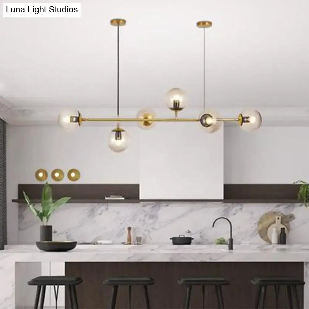 Decorbites™ postmodern gold island pendant with clear glass shades set of 6 featuring e26 e27 bulbs 220v-240v 110v-120v