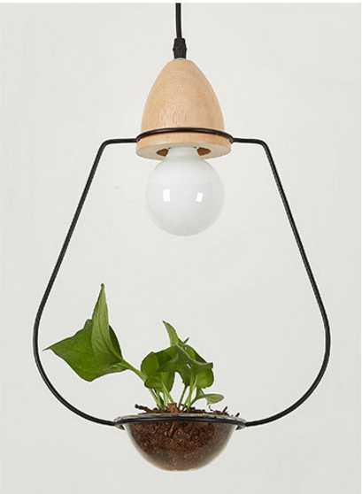 Pot Pendant Planter Light - Black