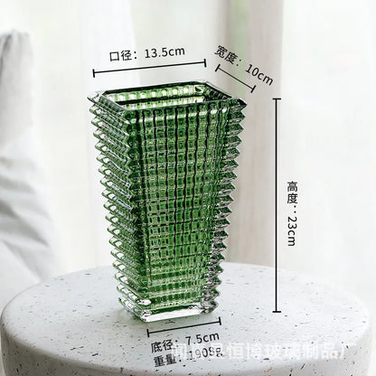 Premium Crystal Glass Vase for Home Décor - green - Vase