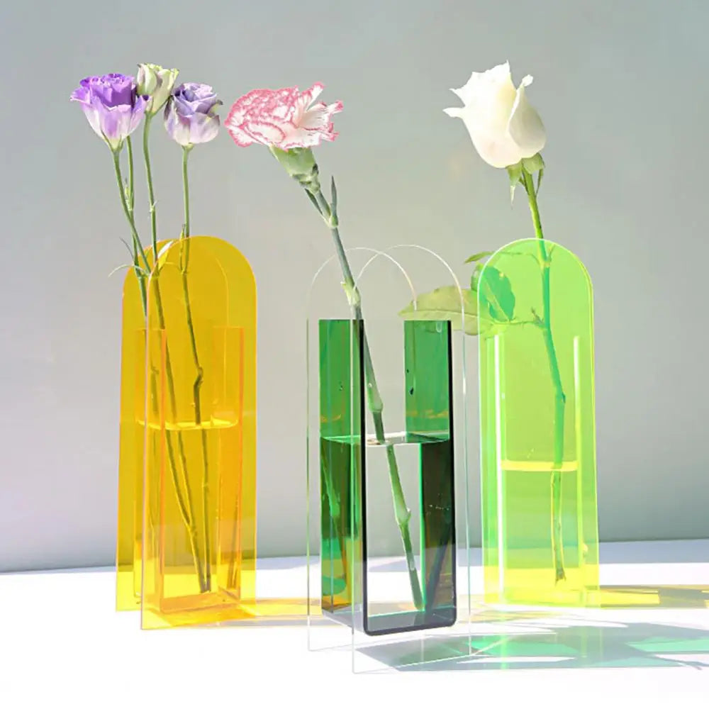Rainbow Color Acrylic Vase Nordic Style - Vase