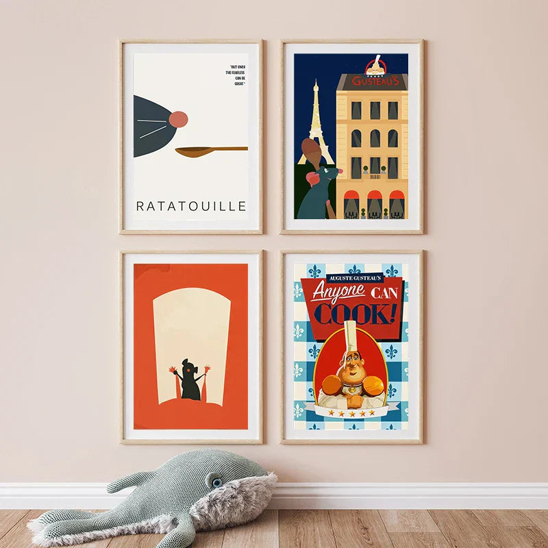Ratatouille Cartoon Art Print for Kitchen Decor - Posters