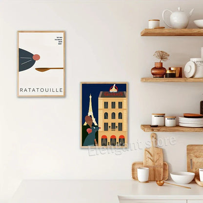 Ratatouille Cartoon Art Print for Kitchen Decor - Posters