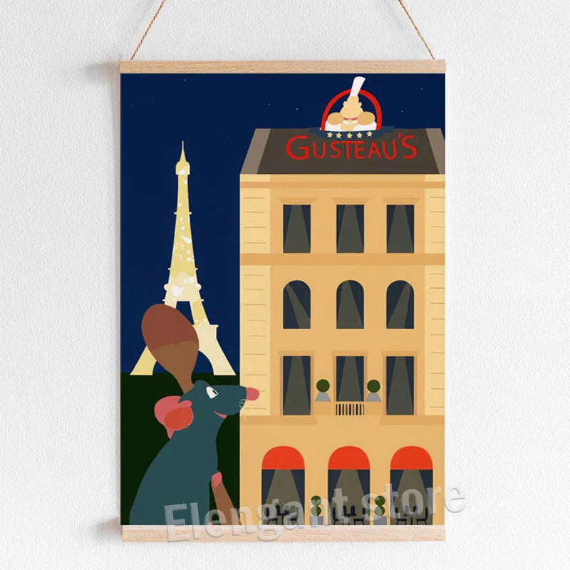 Ratatouille Cartoon Art Print for Kitchen Decor - Posters