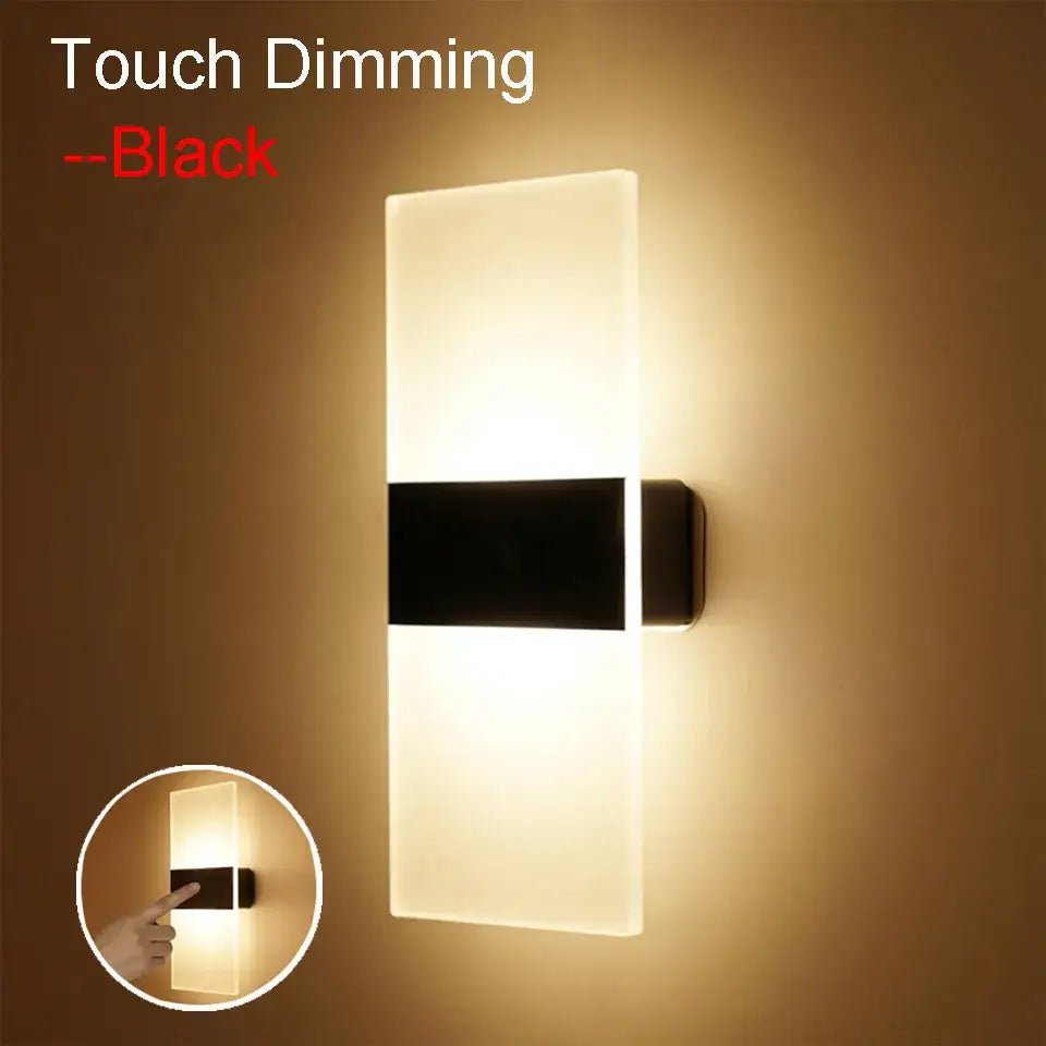 Decorbites™ rechargeable dimmable wall light by rikard black touch dimming wall sconce with frosted glass panels