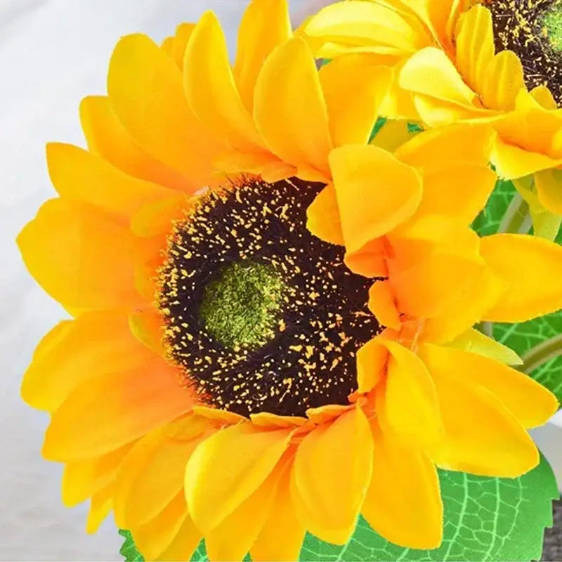 DecorBites™ rechargeable sunflower led night light with vibrant yellow fabric flower and green stem for bedroom use