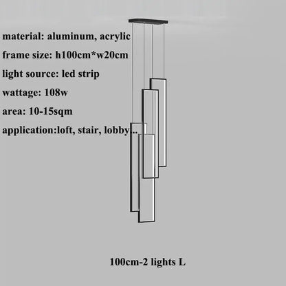DecorBites™ rectangular led chandelier with sleek aluminum and acrylic frame and modern luster rectangle design