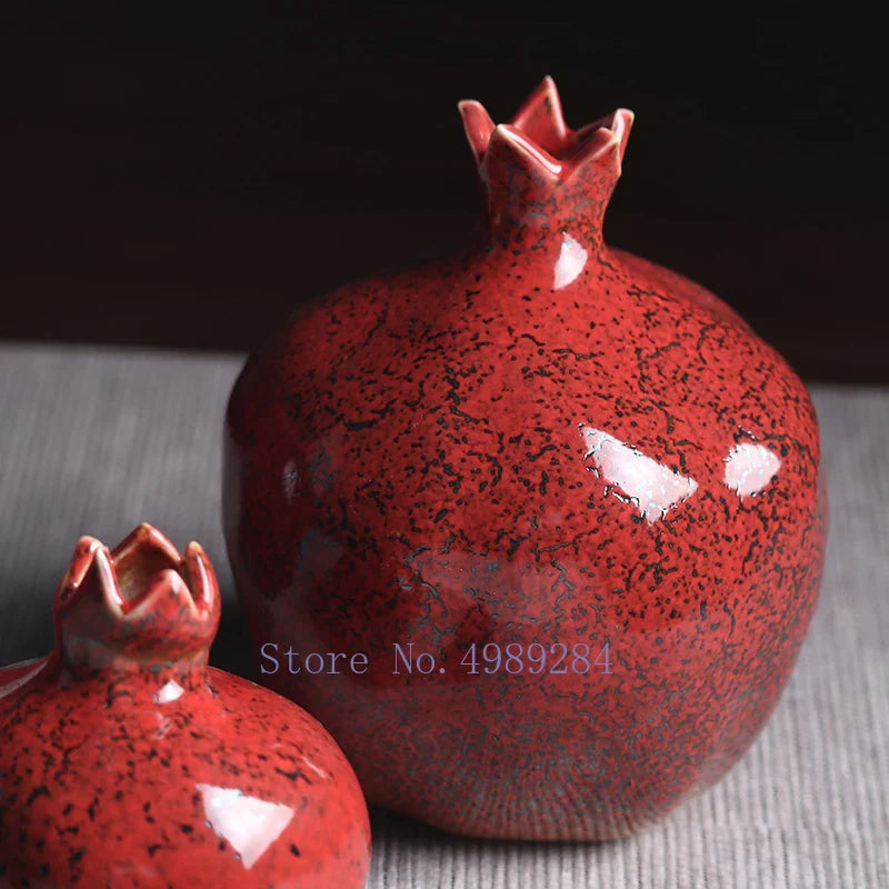 Red Pomegranate Ceramic Vase for Modern Home - Vase