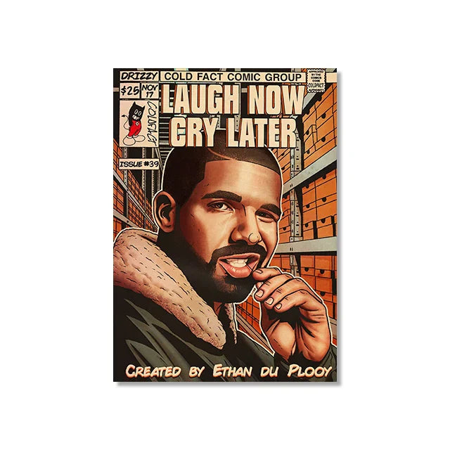 Retro Canvas Print: Hip Hop Singer Album Cover - SW8473 / 20X30cm Unframed - Posters