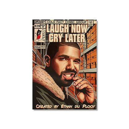 Retro Canvas Print: Hip Hop Singer Album Cover - SW8473 / 20X30cm Unframed - Posters