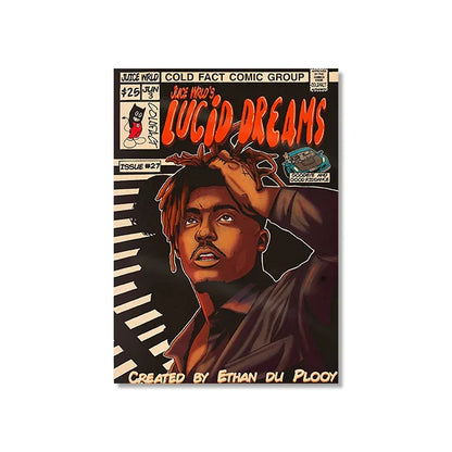 Retro Canvas Print: Hip Hop Singer Album Cover - SW8478 / 30X45cm Unframed - Posters