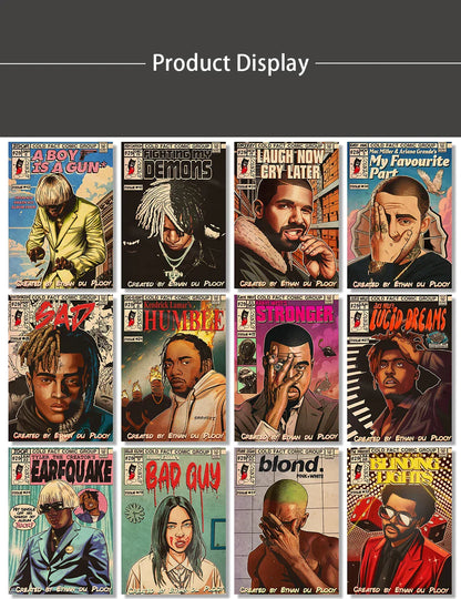 Retro Canvas Print: Hip Hop Singer Album Cover - Posters