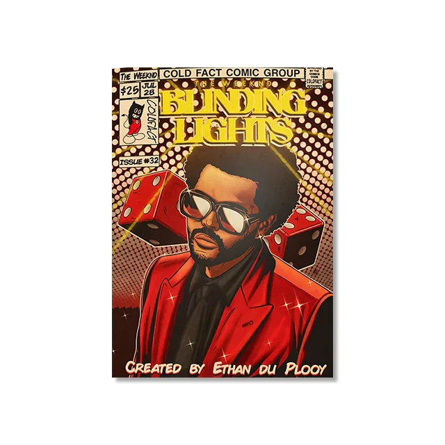 Retro Canvas Print: Hip Hop Singer Album Cover - SW8482 / 30X45cm Unframed - Posters