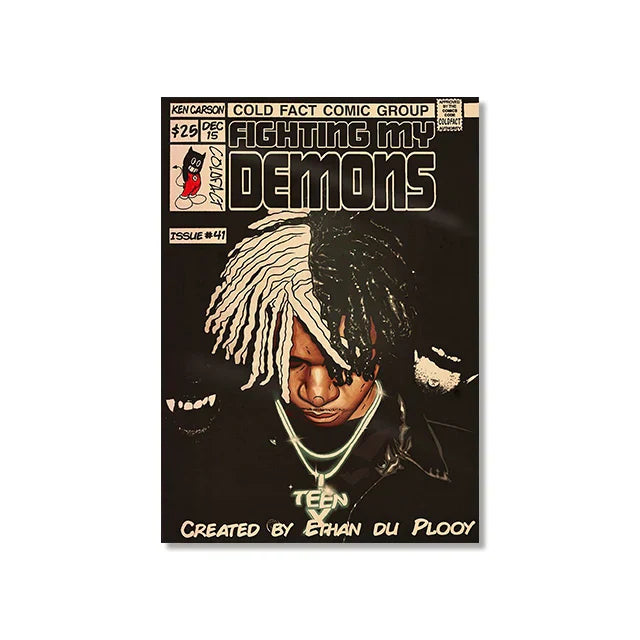 Retro Canvas Print: Hip Hop Singer Album Cover - SW8472 / 30X45cm Unframed - Posters