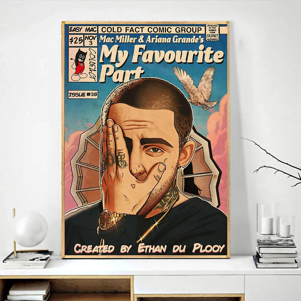 Retro Canvas Print: Hip Hop Singer Album Cover - Posters