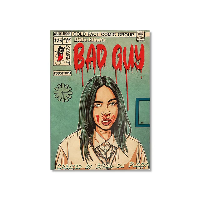 Retro Canvas Print: Hip Hop Singer Album Cover - SW8480 / 30X45cm Unframed - Posters