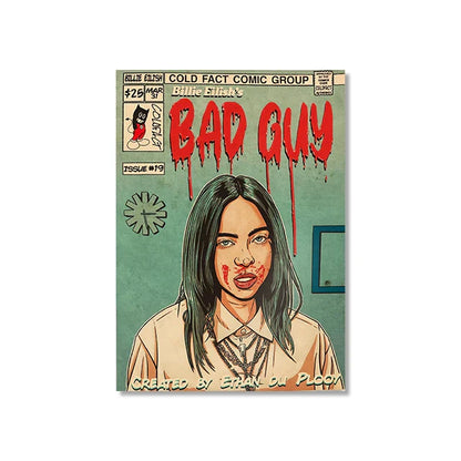 Retro Canvas Print: Hip Hop Singer Album Cover - SW8480 / 30X45cm Unframed - Posters