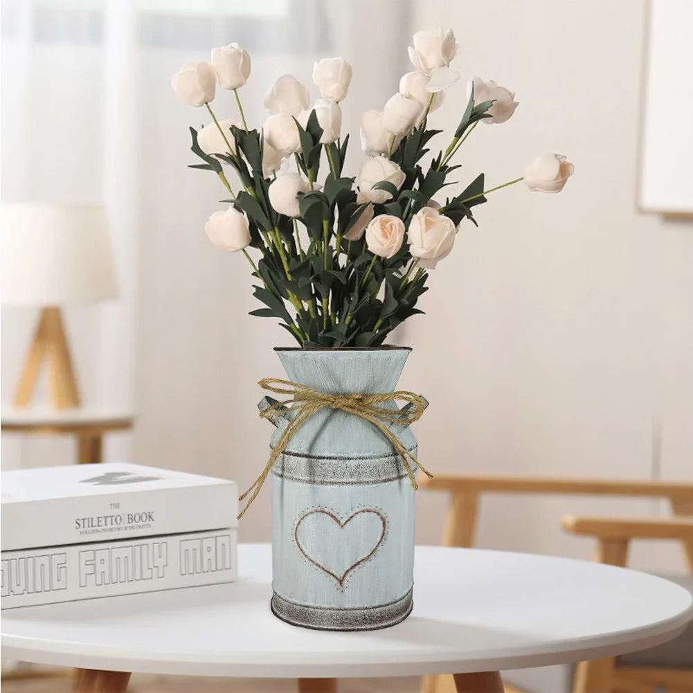 Retro Floral Metal Vase Holder - Wedding Garden Style - Vase