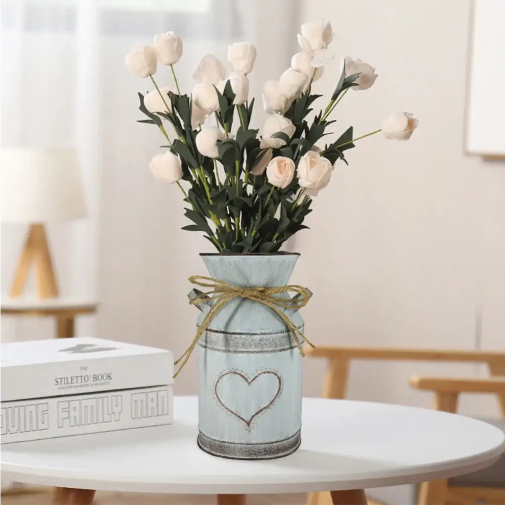Retro Floral Metal Vase Holder - Wedding Garden Style - Vase