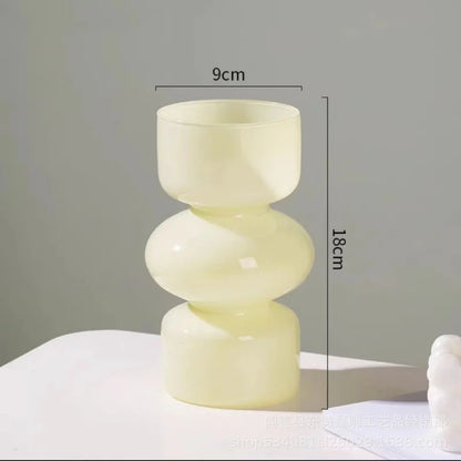 Retro Glass Vase for DIY Flower Arrangements - Ivory - Vase