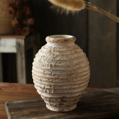 Retro Handmade Clay Vase 21.5CM Home Decor - Vase