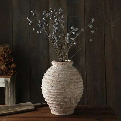 Retro Handmade Clay Vase 21.5CM Home Decor - Vase
