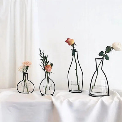 Retro Iron Flower Vase for Home and Garden - Vase