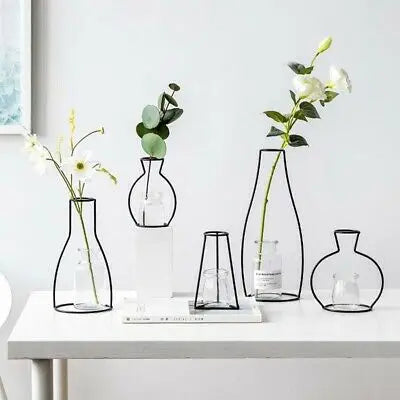 Retro Iron Flower Vase for Home and Garden - Vase