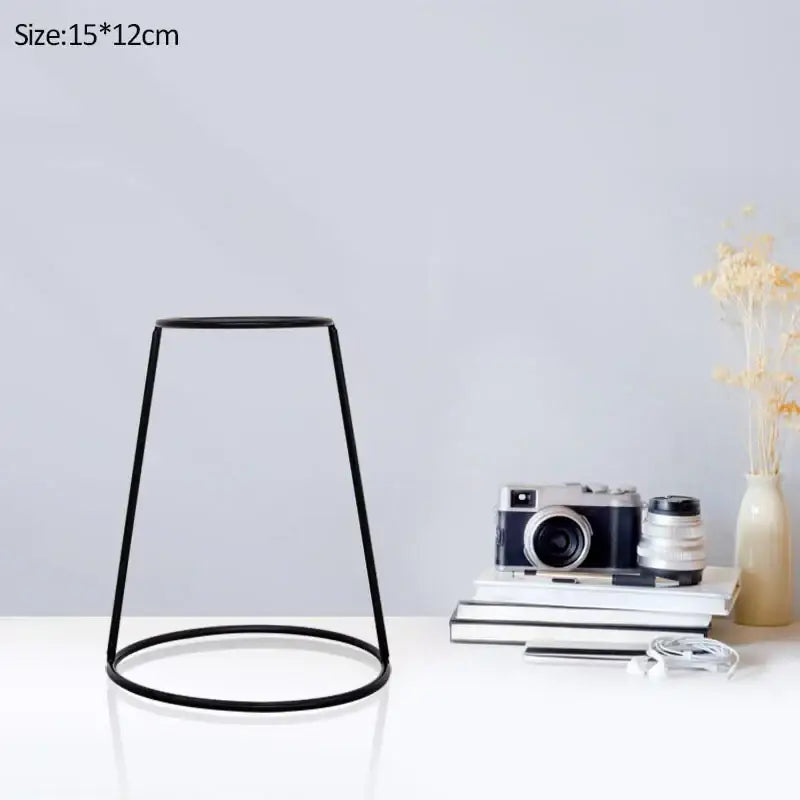 Black metal cone-shaped retro iron flower vase pot ornament for home and garden by DecorBites™