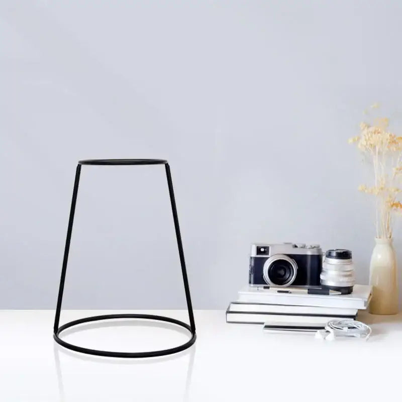 Black metal cone-shaped retro iron flower vase stand by DecorBites™ for home and garden vase pot ornament