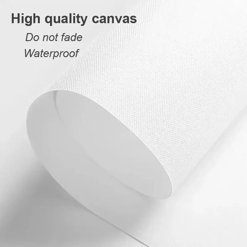 A roll of high-quality white textured canvas designed for durability in the DecorBites™ retro queen of hearts wall art set